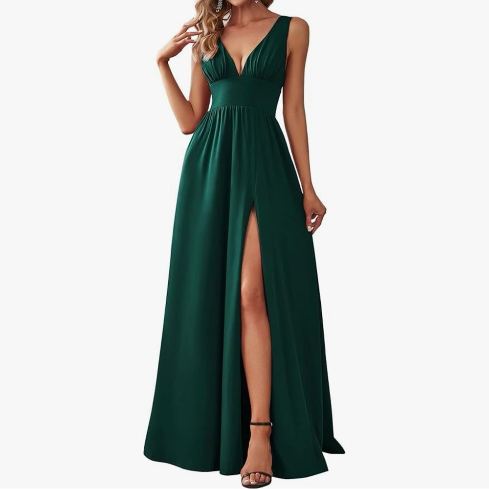 Ever Pretty Emerald Green V-Neck Maxi Dress